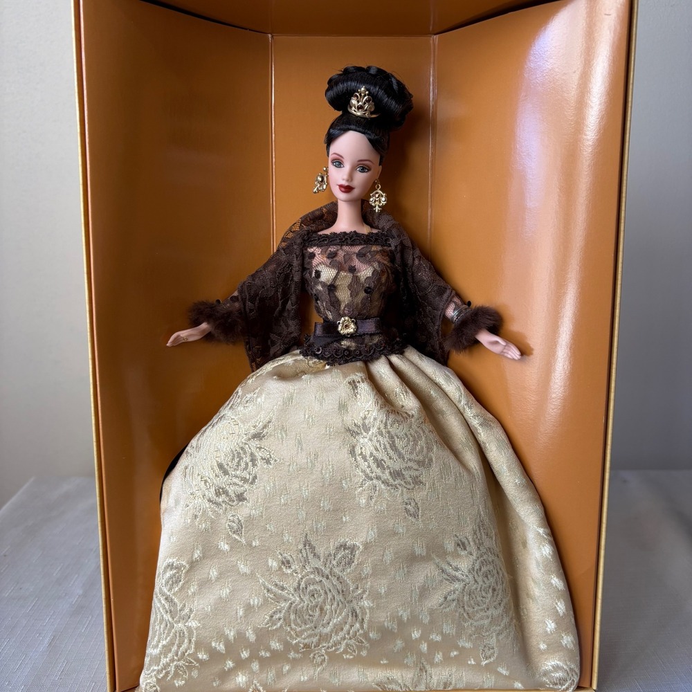 Oscar de la Renta Barbie Doll Limited Edition 1998 Gold Brocade Lace 20056